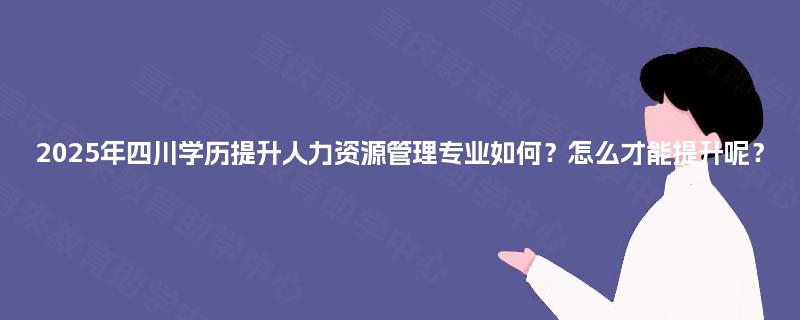2025年四川学历提升人力资源管理专业如何？怎么才能提升呢？