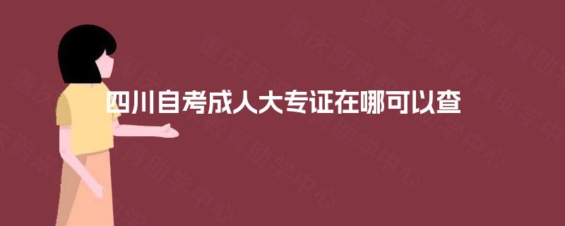 四川自考成人大专证在哪可以查 四川自考成人大专证在哪可以查