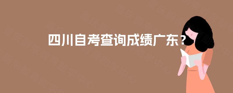 四川自考查询成绩广东？