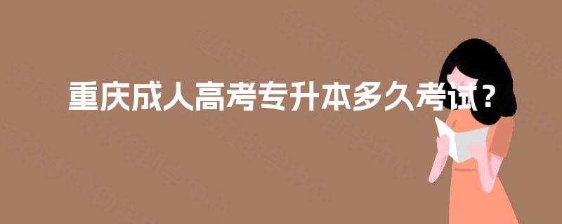 重庆成人高考专升本多久考试? 重庆成人高考专升本多久考试?