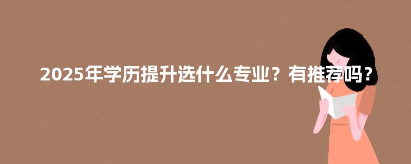 2025年学历提升选什么专业？有推荐吗？