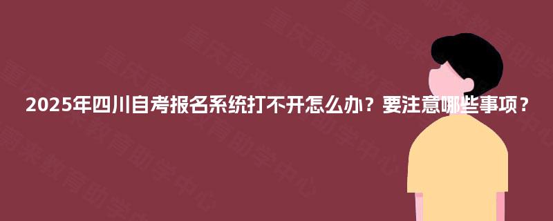 2025年四川自考报名系统打不开怎么办？要注意哪些事项？