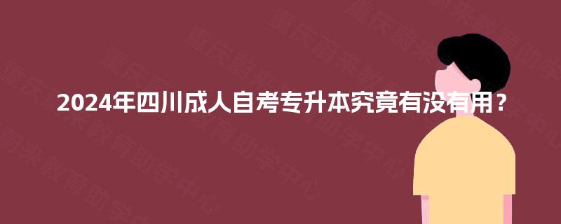 2024年四川成人自考专升本究竟有没有用? 2024年四川成人自考专升本究竟有没有用?