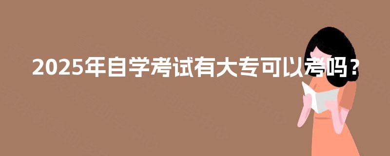 2025年自学考试有大专可以考吗？
