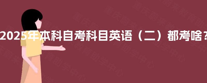 2025年本科自考科目英语（二）都考啥？