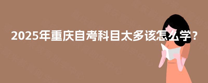 2025年重庆自考科目太多该怎么学？
