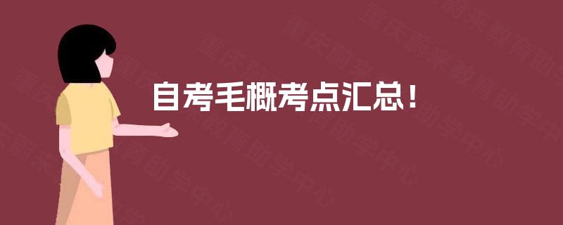 自考毛概考点汇总！