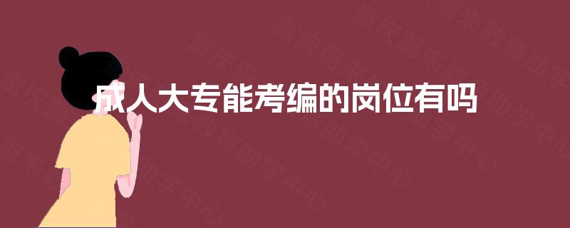 成人大专能考编的岗位有吗