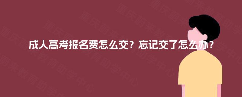 成人高考报名费怎么交？忘记交了怎么办？