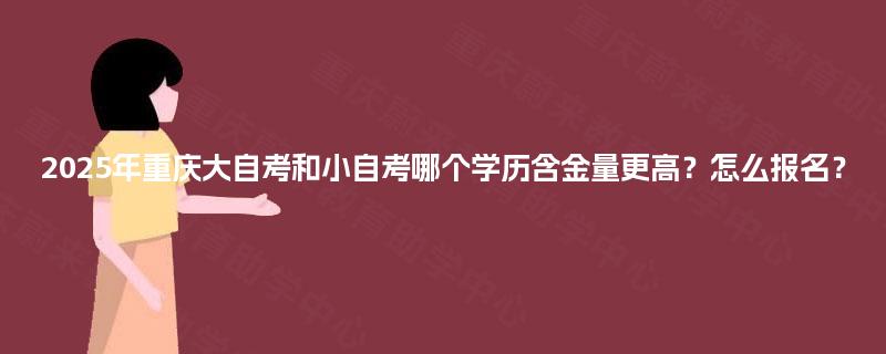 2025年重庆大自考和小自考哪个学历含金量更高？怎么报名？