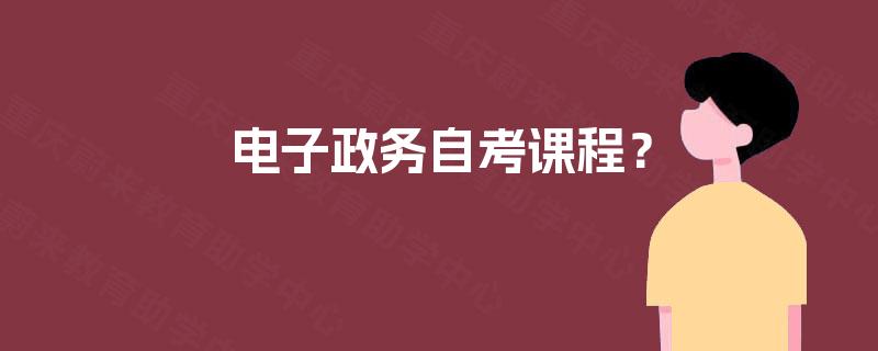 电子政务自考课程? 电子政务自考课程?