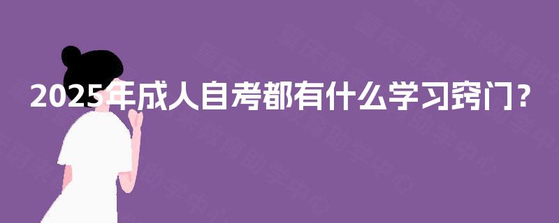 2025年成人自考都有什么学习窍门? 2025年成人自考都有什么学习窍门?