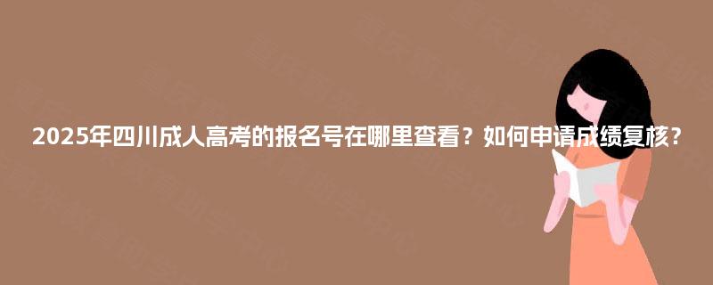 2025年四川成人高考的报名号在哪里查看？如何申请成绩复核？