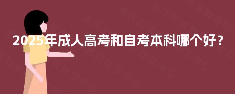 2025年成人高考和自考本科哪个好？