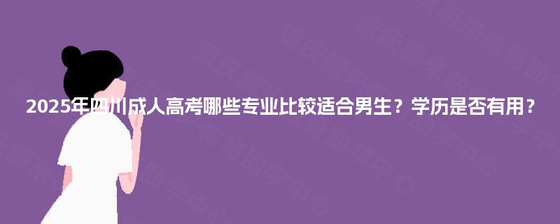 2025年四川成人高考哪些专业比较适合男生？学历是否有用？