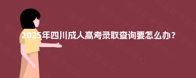 2025年四川成人高考录取查询要怎么办？