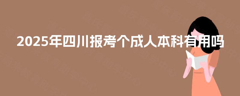 2025年四川报考个成人本科有用吗