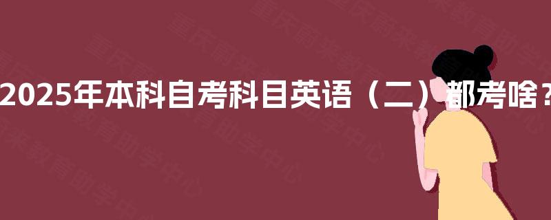 2025年本科自考科目英语（二）都考啥？