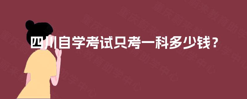 四川自学考试只考一科多少钱? 四川自学考试只考一科多少钱?