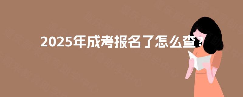 2025年成考报名了怎么查？