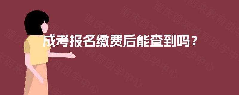 成考报名缴费后能查到吗? 成考报名缴费后能查到吗?