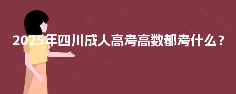 2025年四川成人高考高数都考什么？