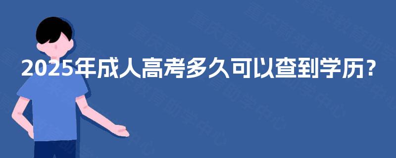 2025年成人高考多久可以查到学历? 2025年成人高考多久可以查到学历?