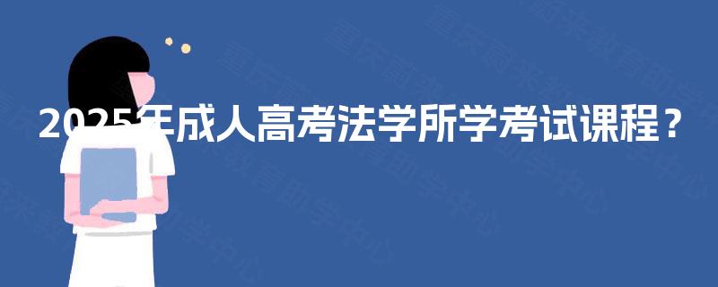 2025年成人高考法学所学考试课程？
