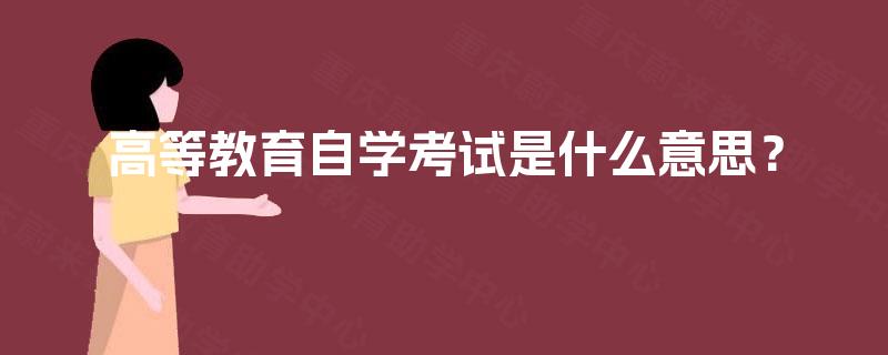 高等教育自学考试是什么意思？