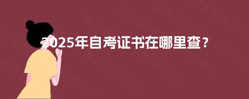 2025年自考证书在哪里查？