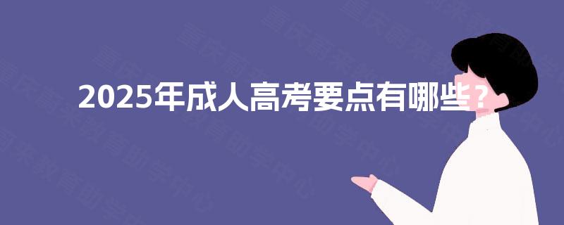 2025年成人高考要点有哪些？
