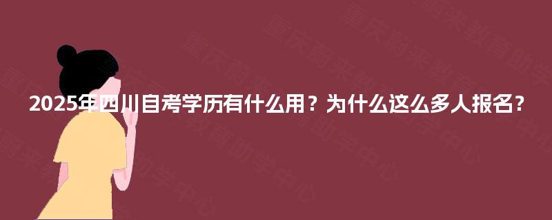 2025年四川自考学历有什么用?为什么这么多人报名? 2025年四川自考学历有什么用?为什么这么多人报名?