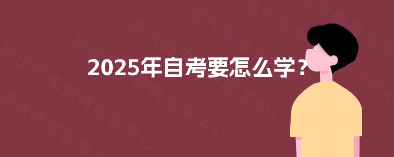 2025年自考要怎么学？