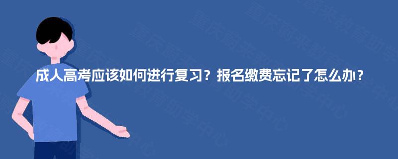 成人高考应该如何进行复习？报名缴费忘记了怎么办？