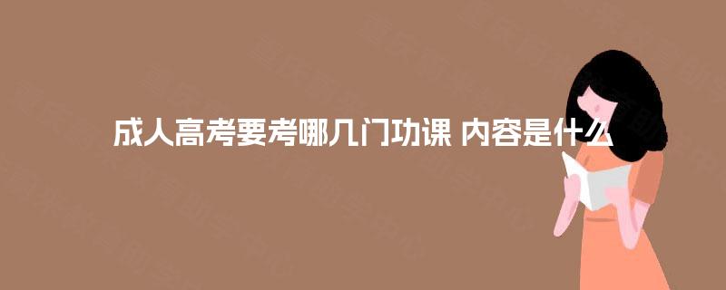 成人高考要考哪几门功课 内容是什么
