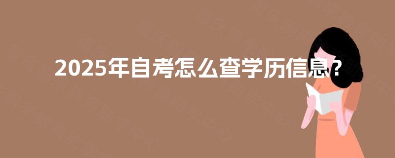 2025年自考怎么查学历信息？