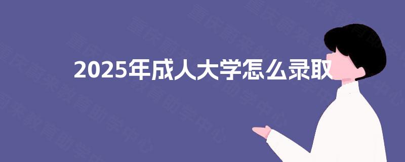 2025年成人大学怎么录取