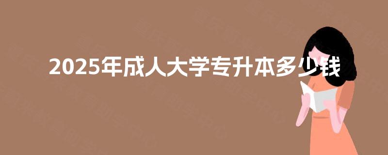 2025年成人大学专升本多少钱