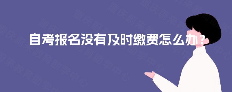 自考报名没有及时缴费怎么办？