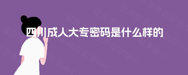 四川成人大专密码是什么样的