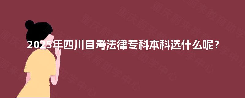 2025年四川自考法律专科本科选什么呢？
