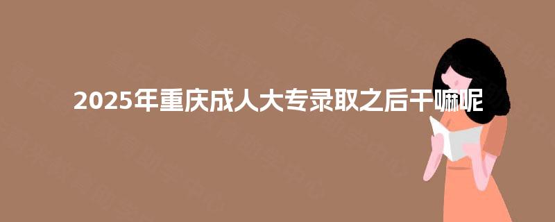 2025年重庆成人大专录取之后干嘛呢 2025年重庆成人大专录取之后干嘛呢