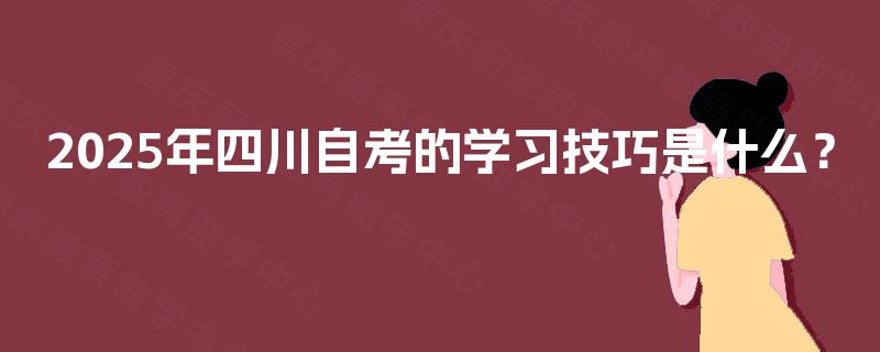 2025年四川自考的学习技巧是什么？