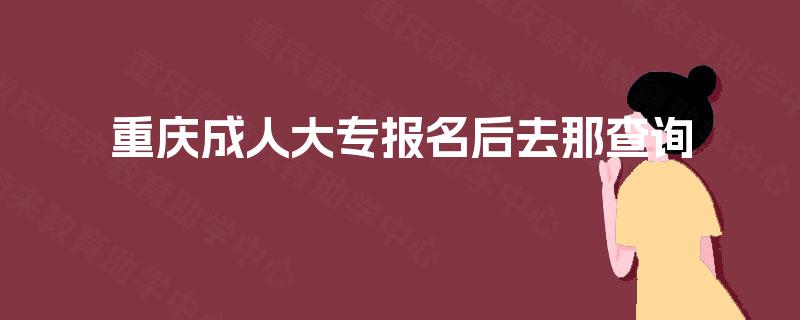 重庆成人大专报名后去那查询