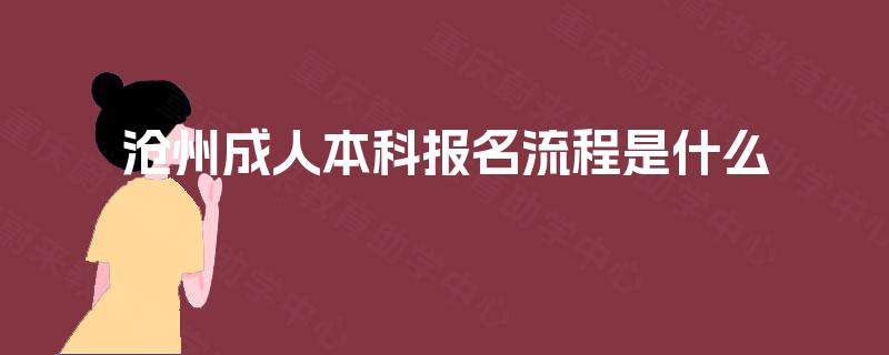 沧州成人本科报名流程是什么