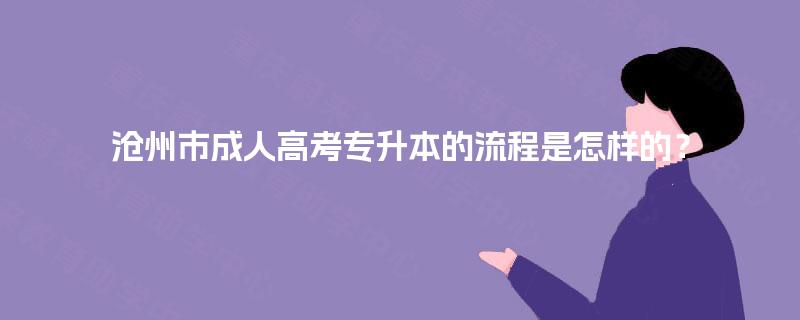 沧州市成人高考专升本的流程是怎样的? 沧州市成人高考专升本的流程是怎样的?