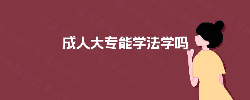 成人大专能学法学吗
