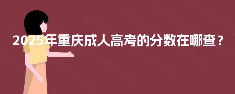 2025年重庆成人高考的分数在哪查？