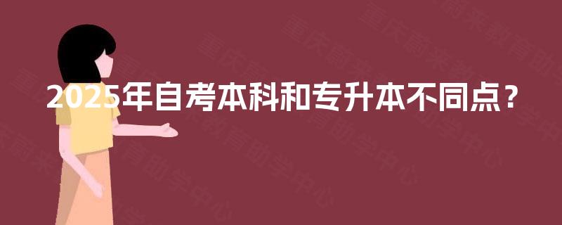 2025年自考本科和专升本不同点？