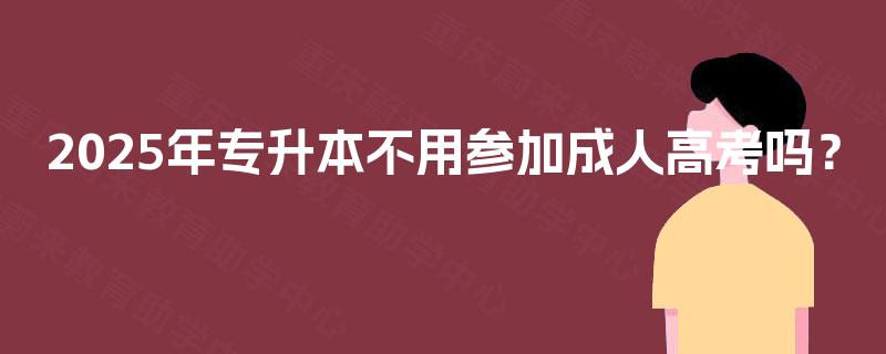 2025年专升本不用参加成人高考吗？